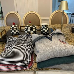 Vineyard Vines boys medium 12-14 (5) shirts (3) long sleeve zip pullovers